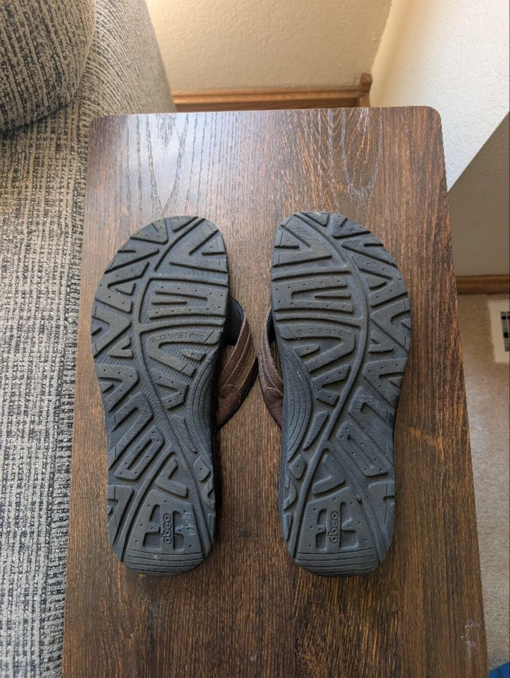 ABEO Baird Brown Leather Straps Arch Support Thong Sandals